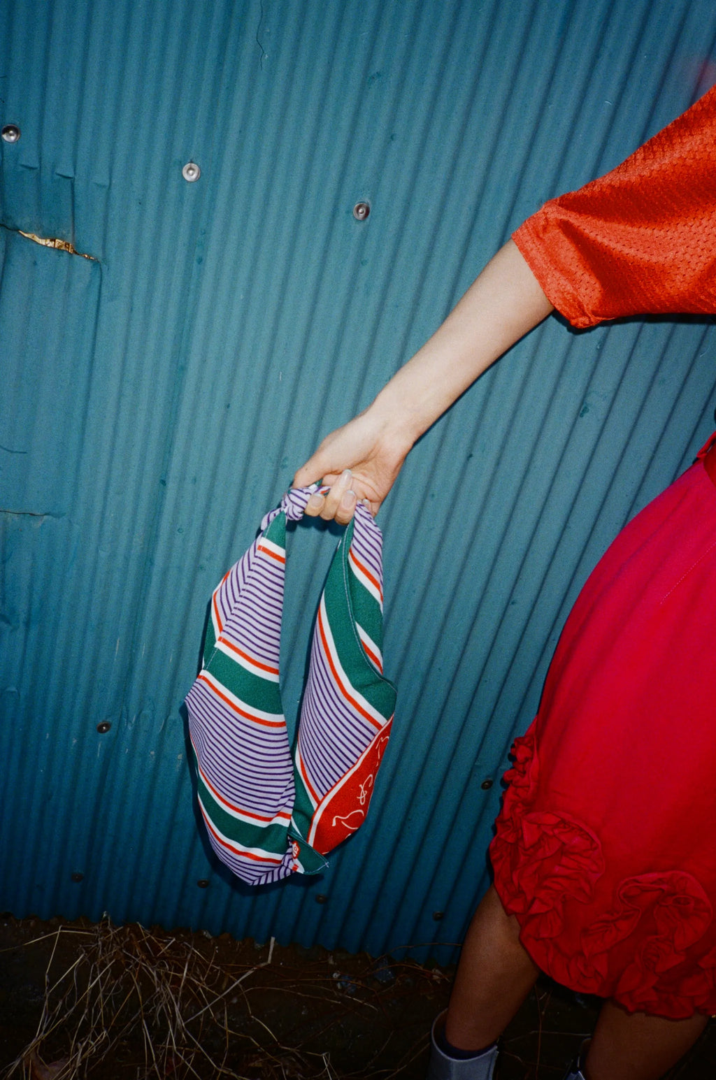 風呂敷〈紫×緑〉｜wanonuno （アムンゼン／70cm角・両面プリント）