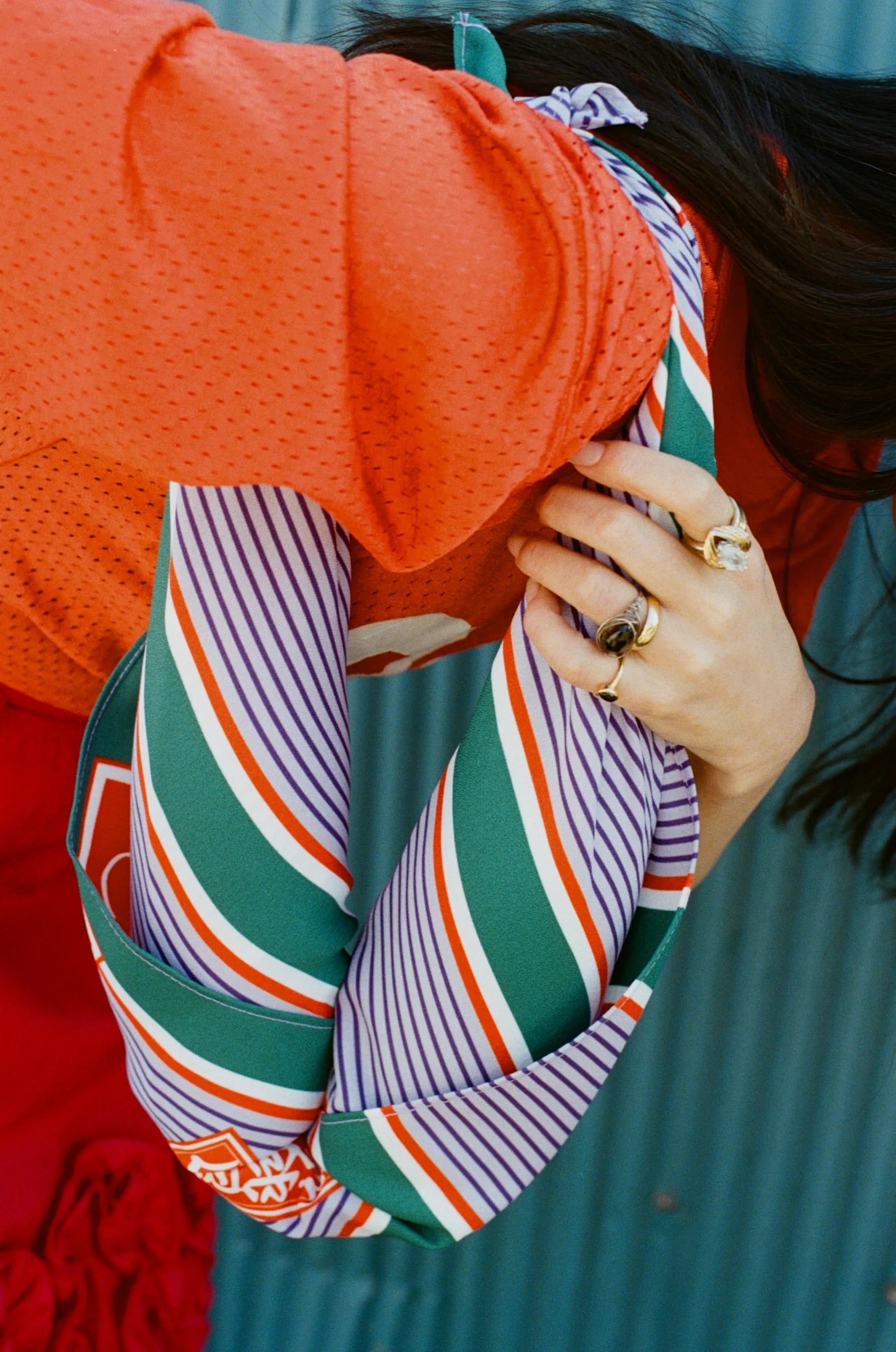 風呂敷〈紫×緑〉｜wanonuno （アムンゼン／70cm角・両面プリント）